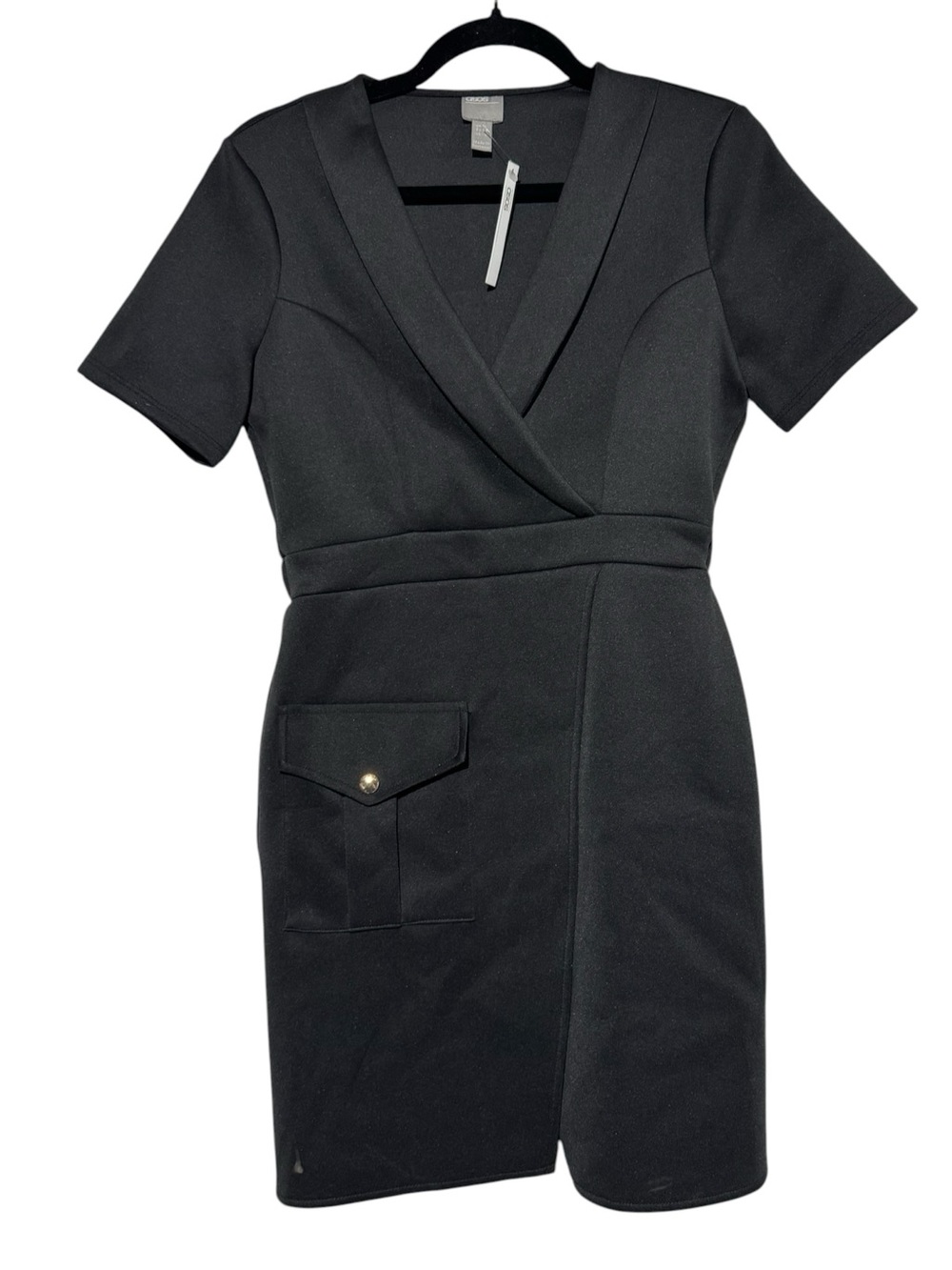 ASOS NWT Black Pencil Dress Size 6 Stretch Office Classic Career Event V-Neck